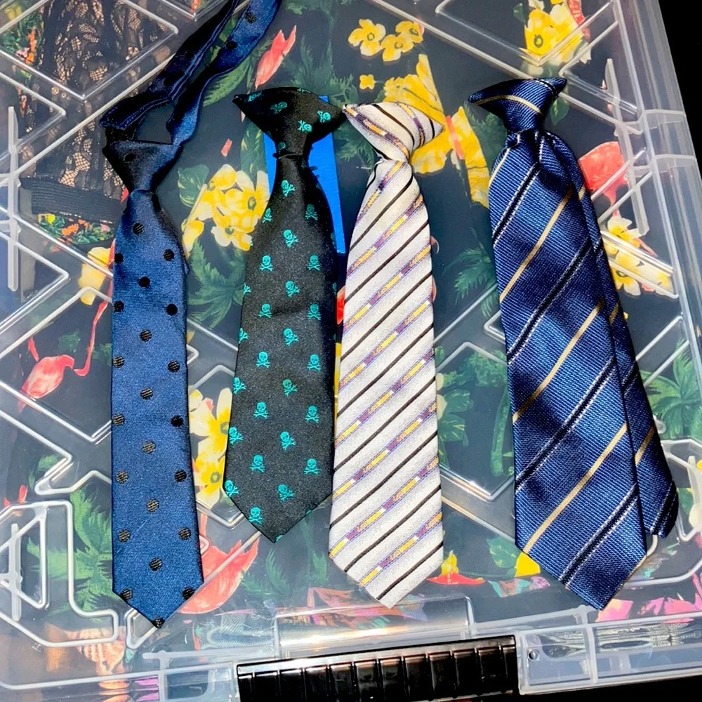 Boys, formal neck ties, blue gray mixed pattern